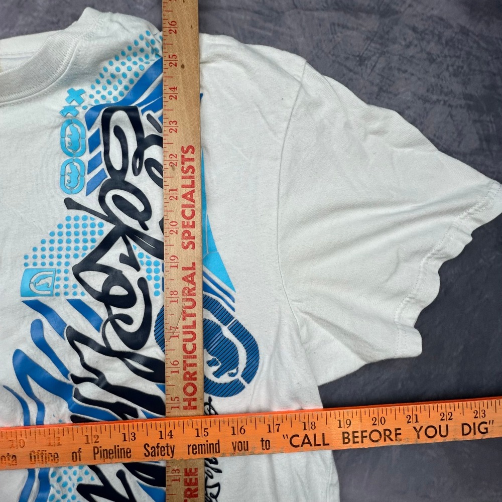 Vintage Ecko Unltd Graphic T-Shirt Mens Large White Blue Y2K Skater Streetwear - Picture 5 of 6